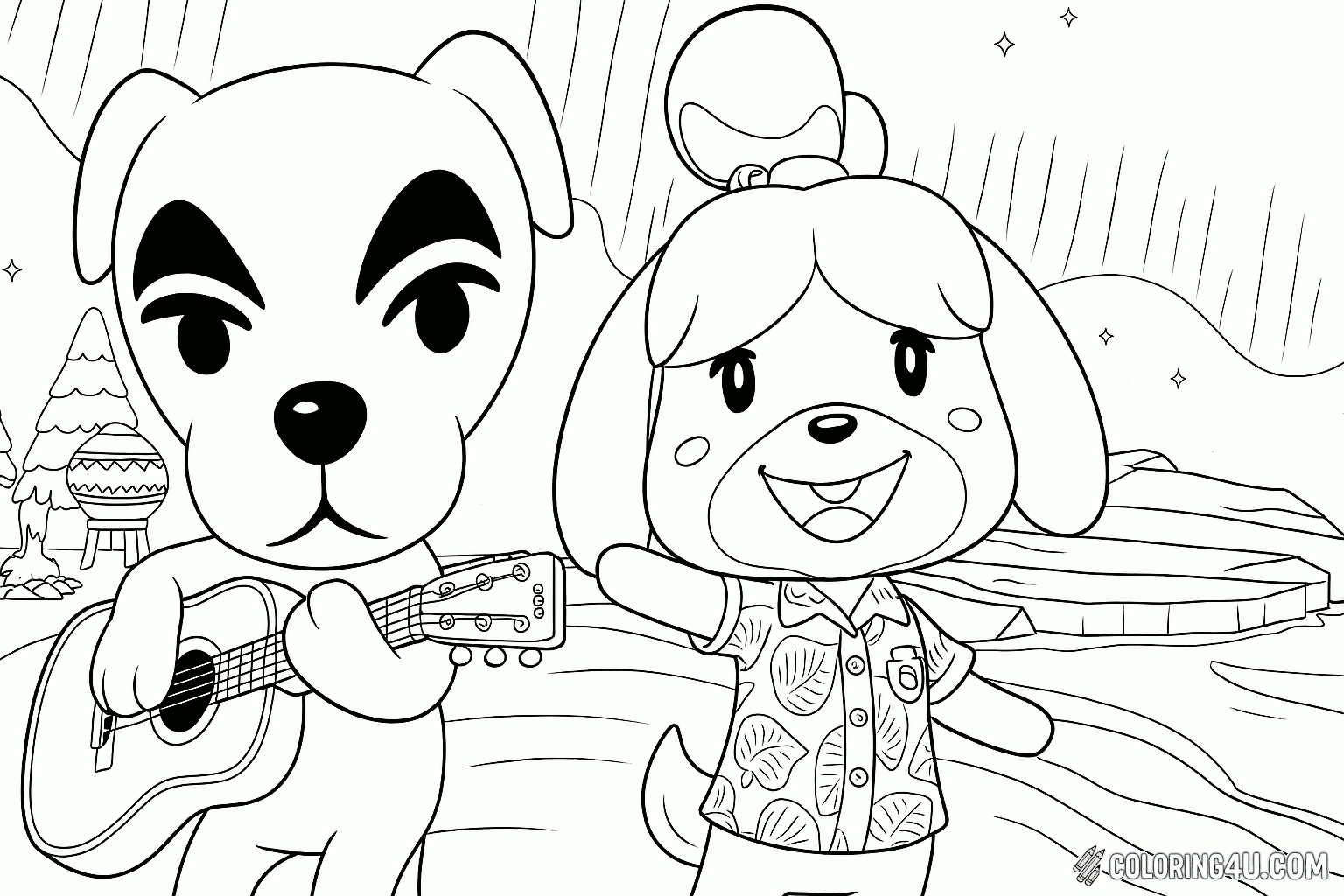 Animal Crossing K K Slider And Isabelle Night