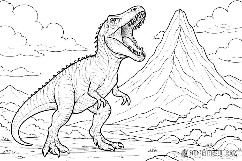 Giganotosaurus Roaring To The Sky