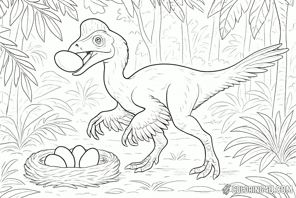 Oviraptor Stealing Eggs