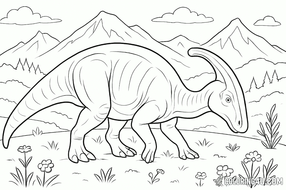 Parasaurolophus Calm Grazing Pose