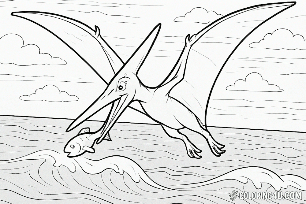 Pteranodon Swooping Down On Prey