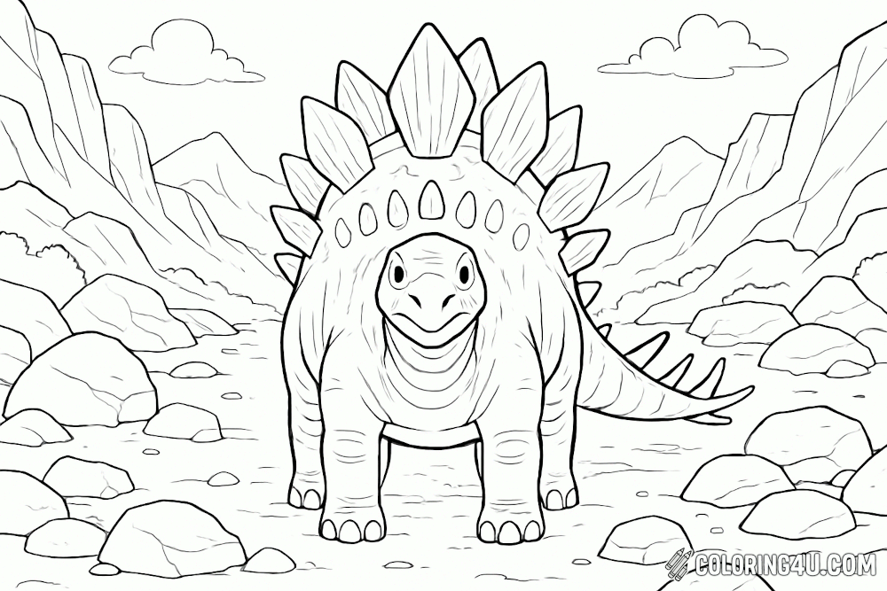 Stegosaurus Straight On View