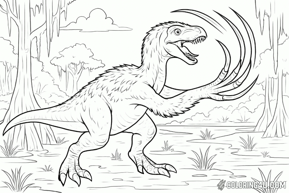 Therizinosaurus Slashing At Enemy