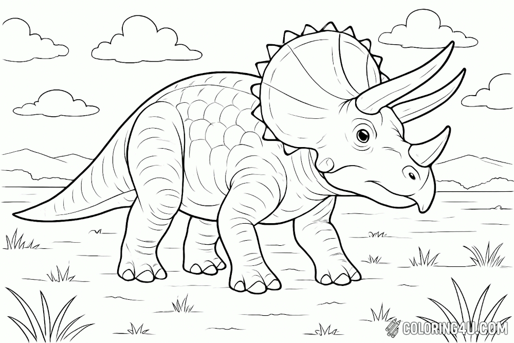Triceratops Turned Slightly To The Side