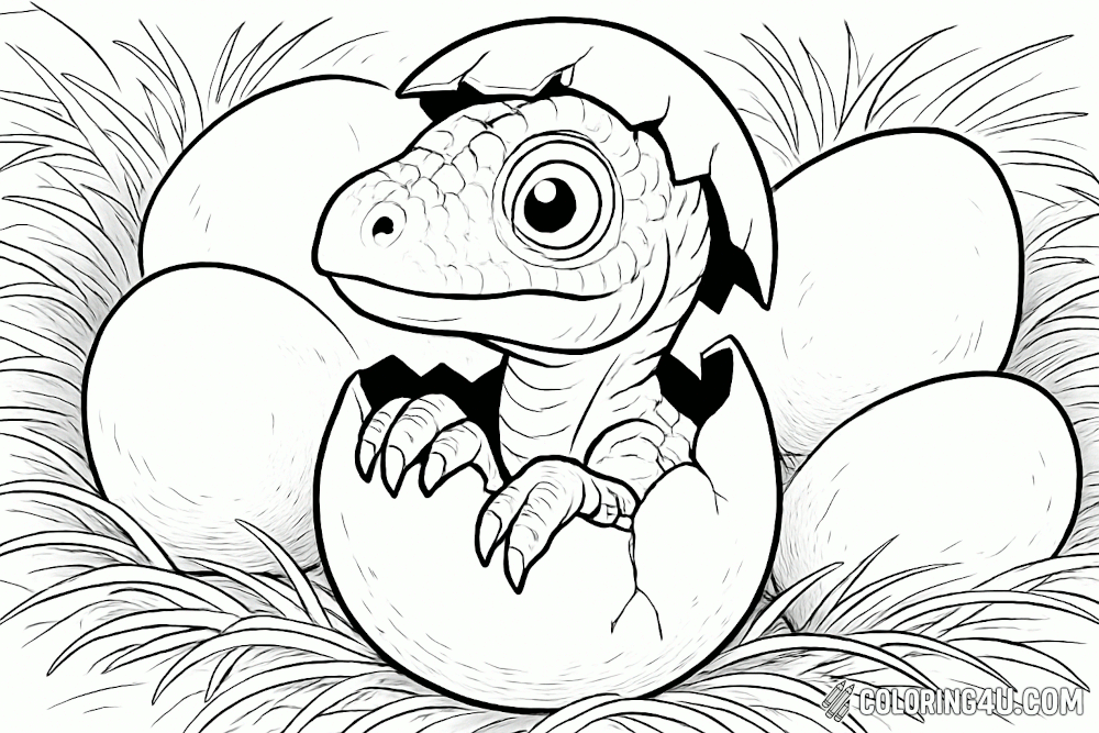 Velociraptor Hatching From Egg