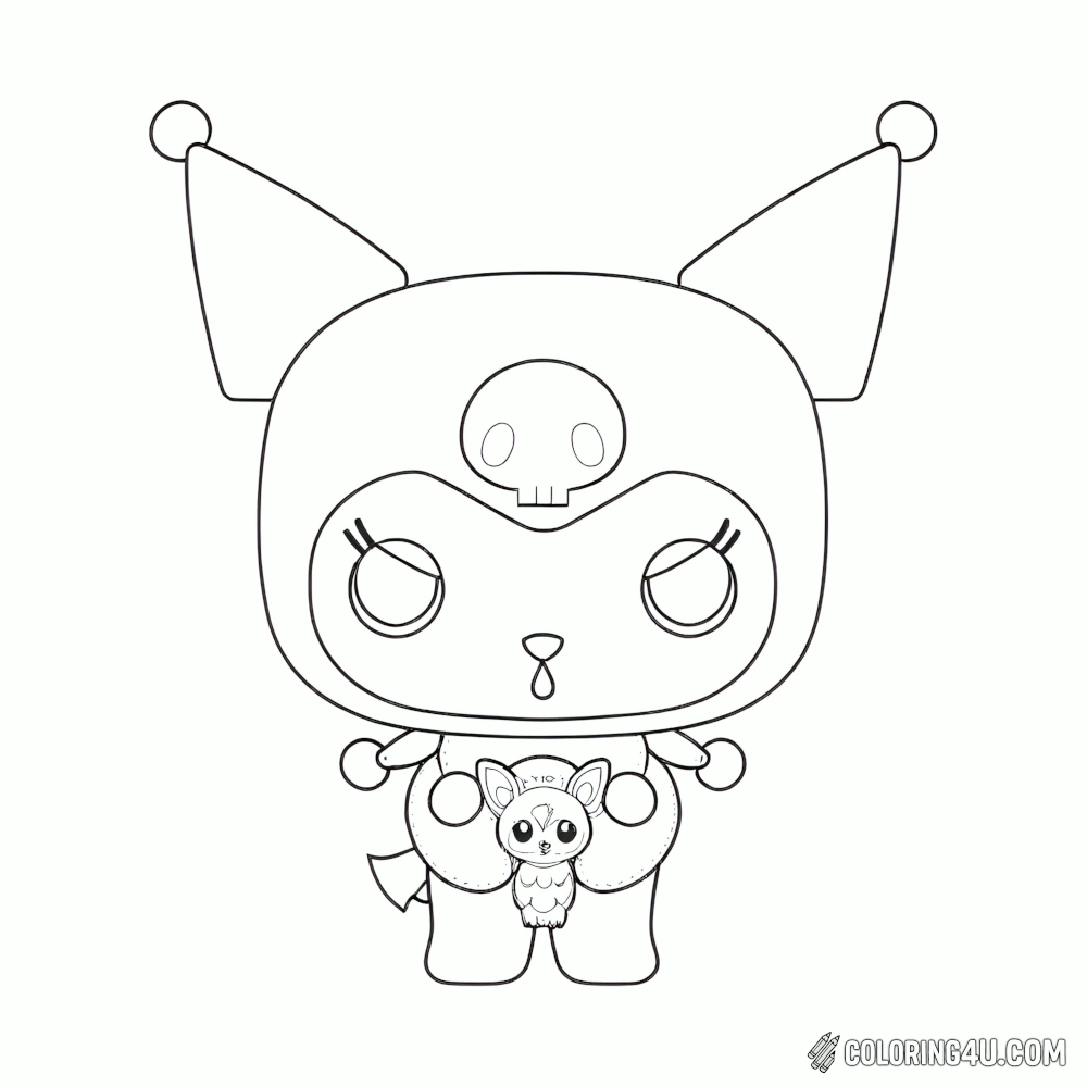 Kuromi Chibi Coloring Page