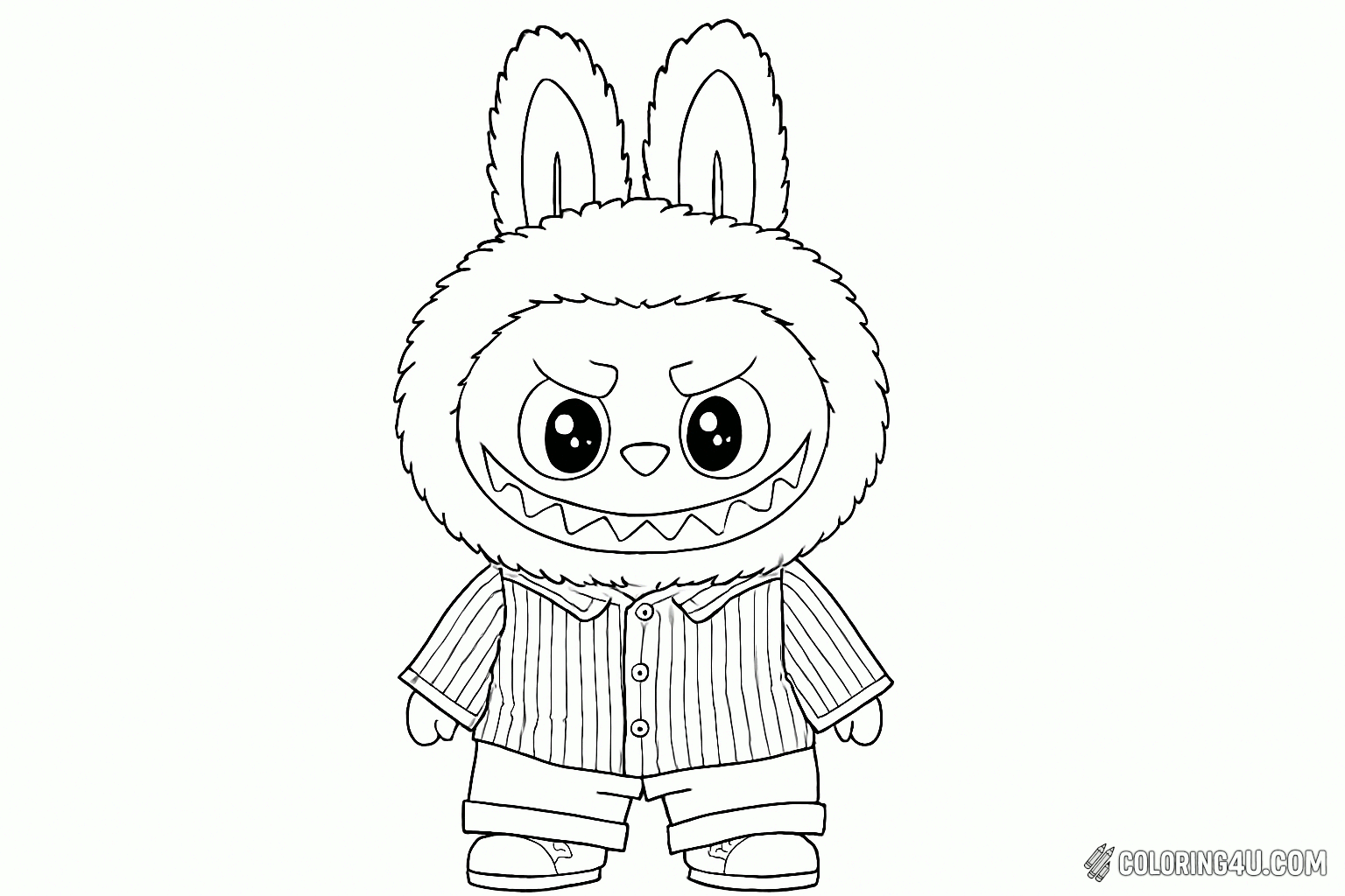 Labubu In Striped Sweater Coloring Page