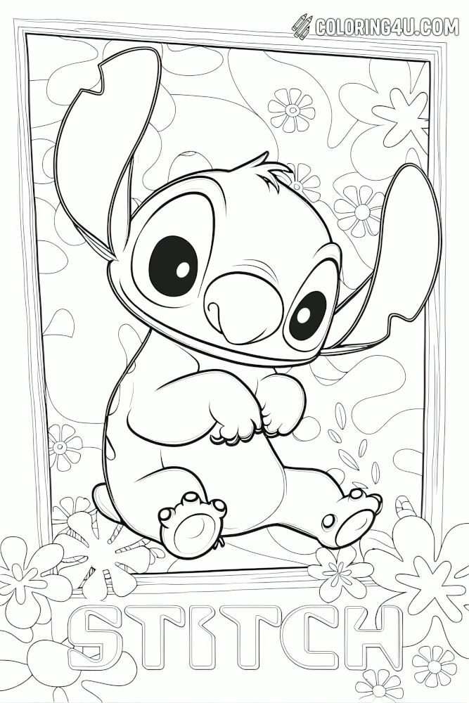 Stitch Baby Pose Coloring Page