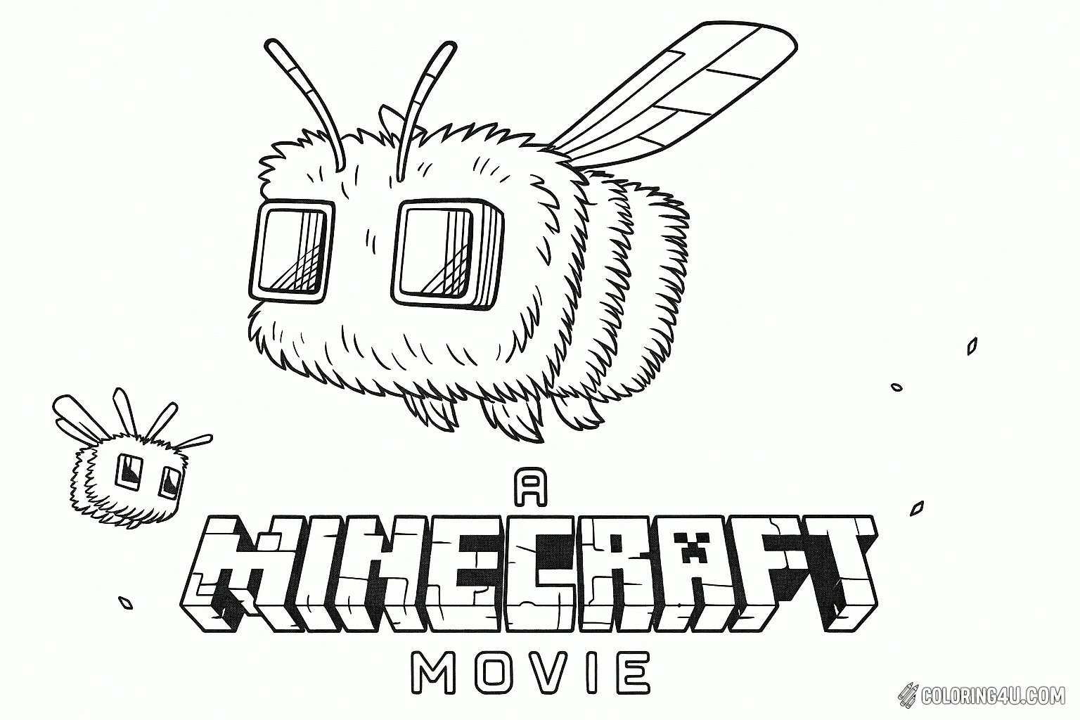 Minecraft Bee Logo Coloring