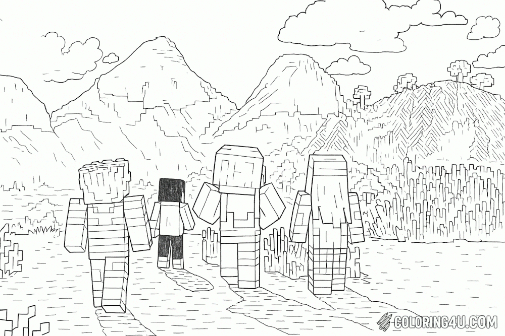 Minecraft Characters Farm Background