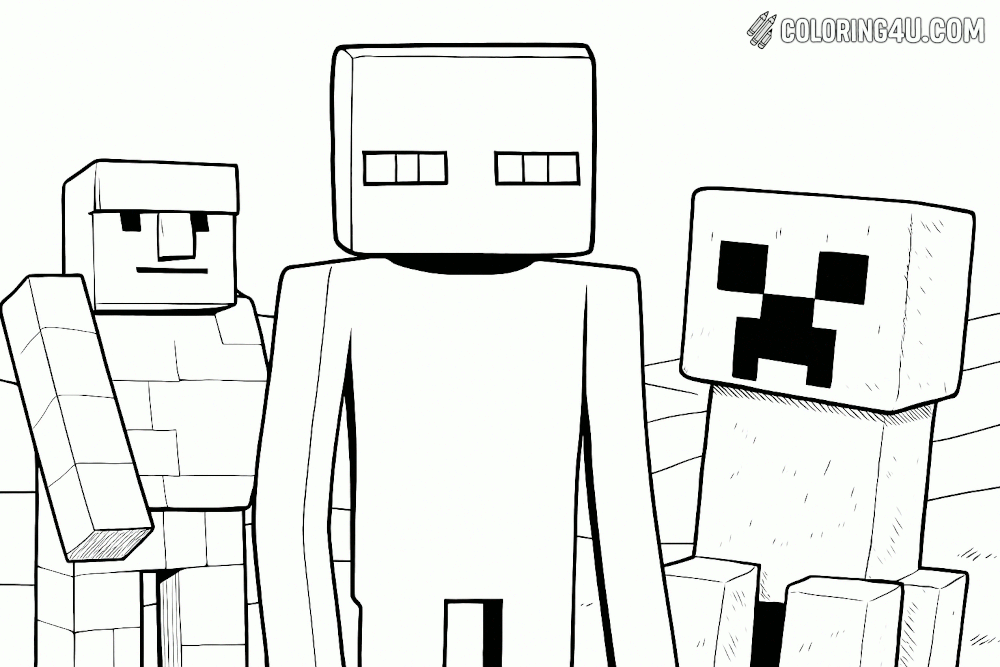 Minecraft Creeper Enderman Coloring