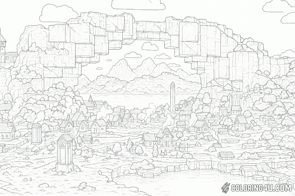 Minecraft Movie Landscape Coloring
