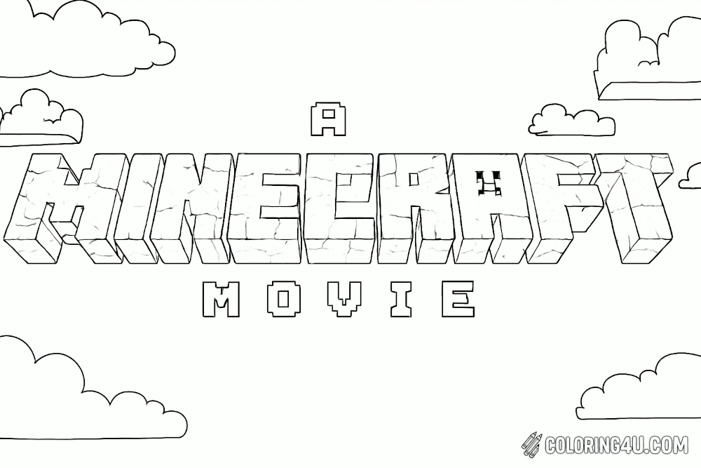 Minecraft Movie Logo Coloring