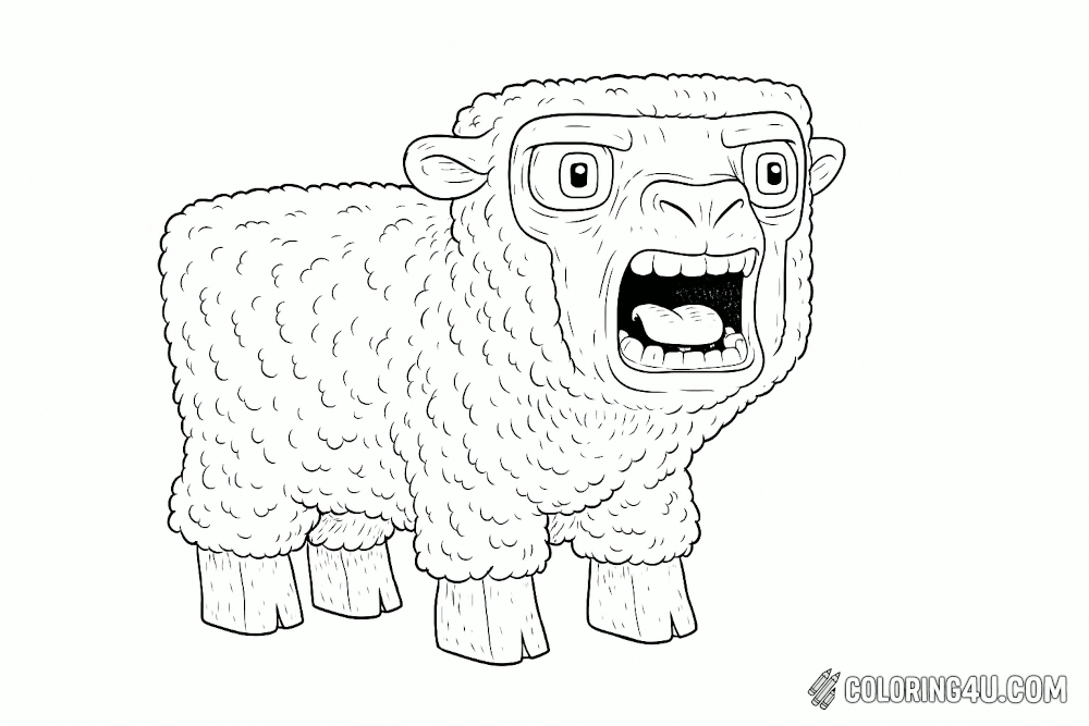 Minecraft Pink Sheep Coloring