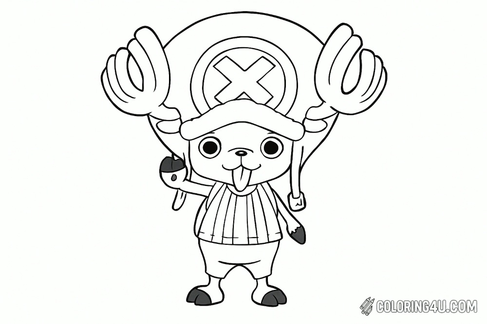 Chopper Coloring Page Cute