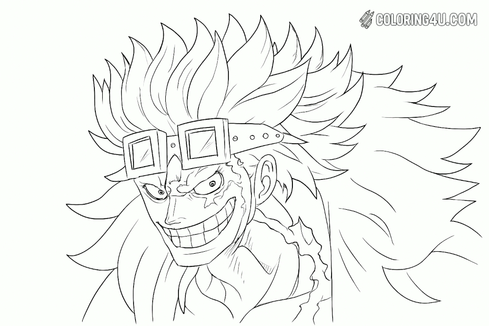 Eustass Kid Crazy Smile Coloring Page