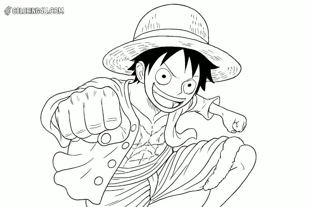 Luffy Fist Forward Coloring Page