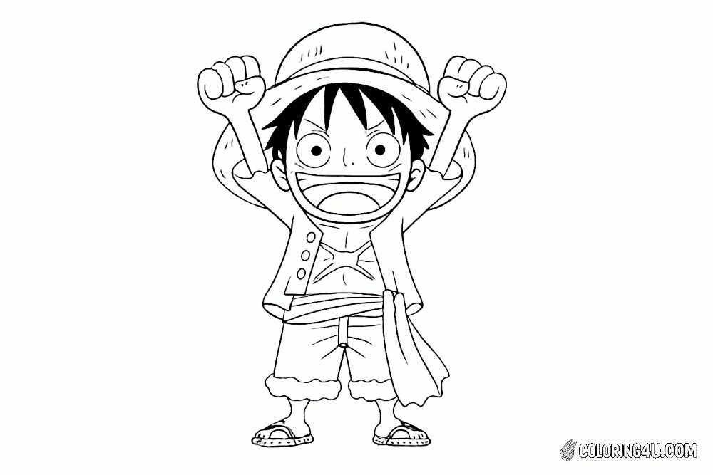 Luffy Happy Kid Coloring Page