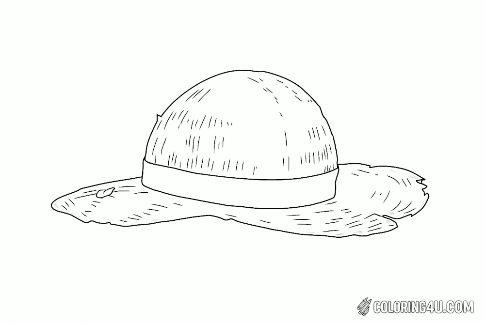 Luffy Straw Hat Alone Coloring Page