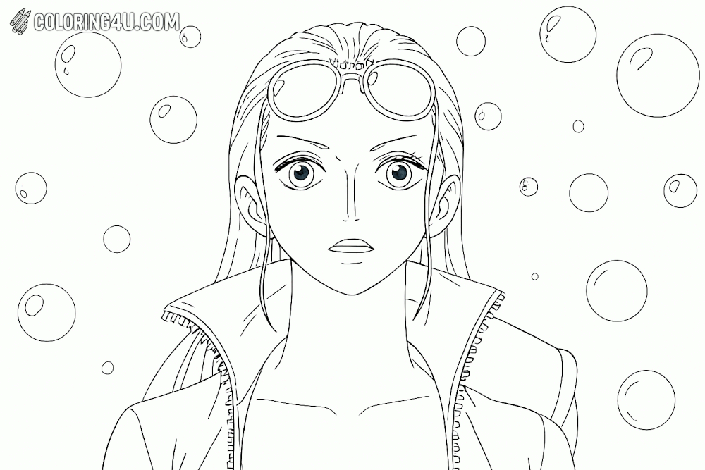 Nico Robin Bubbles Coloring Page
