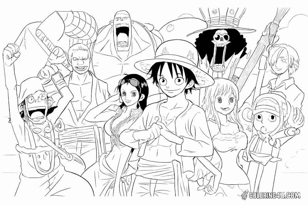 One Piece Full Crew Coloring Page