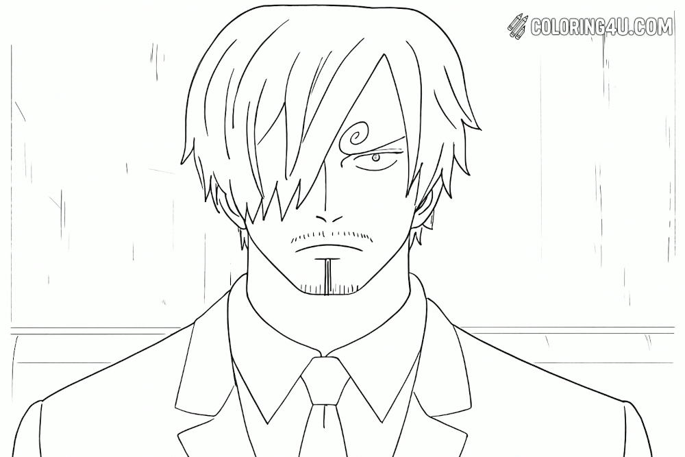 Sanji Coloring Page In Suit