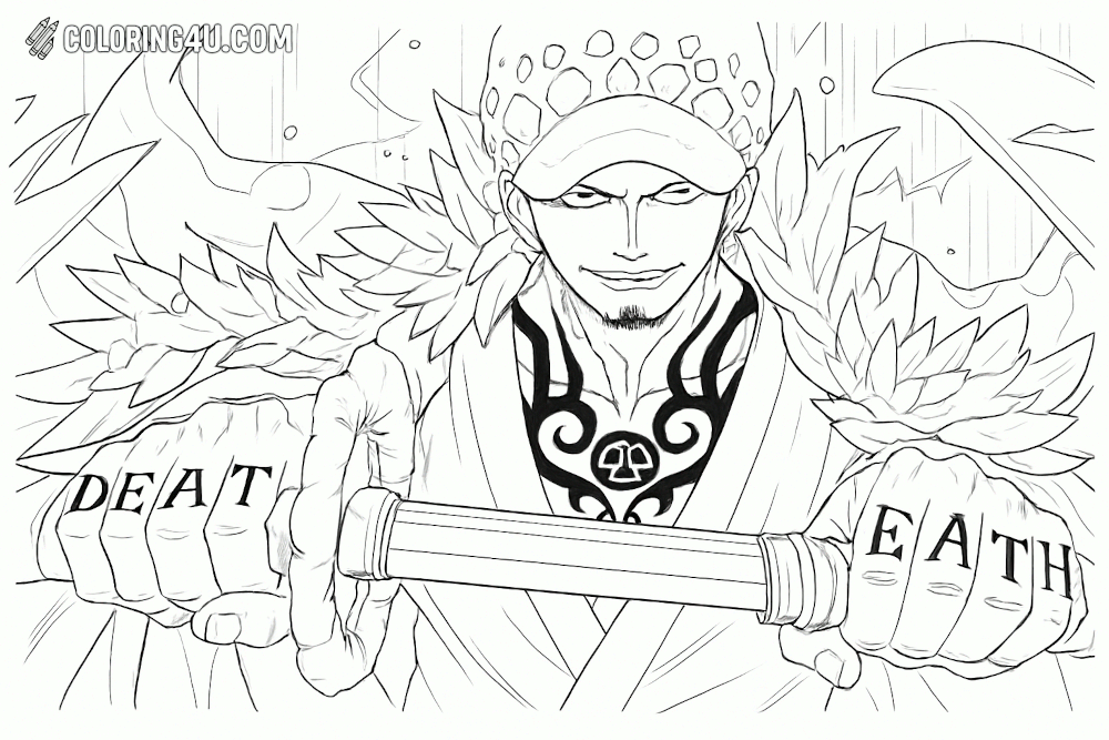 Trafalgar Law Death Sword Coloring Page