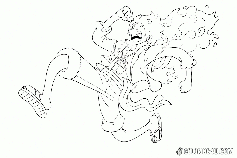 Yamato Jumping Coloring Page One Piece