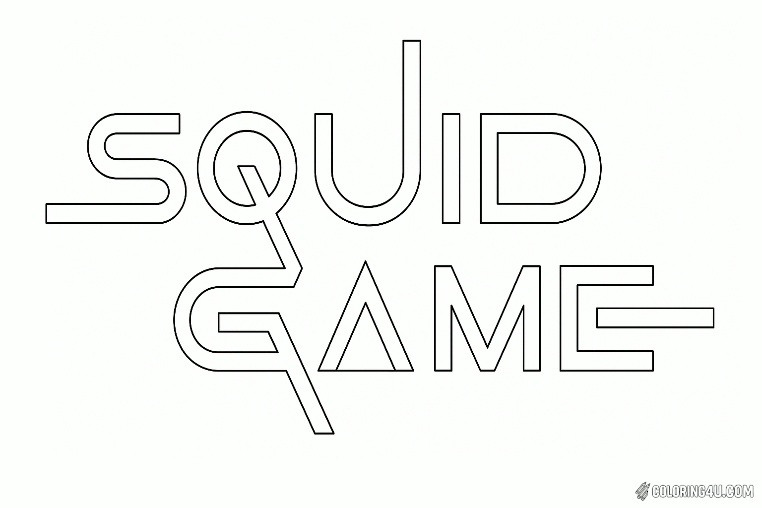 Squid Game Logo Outline Coloring Page