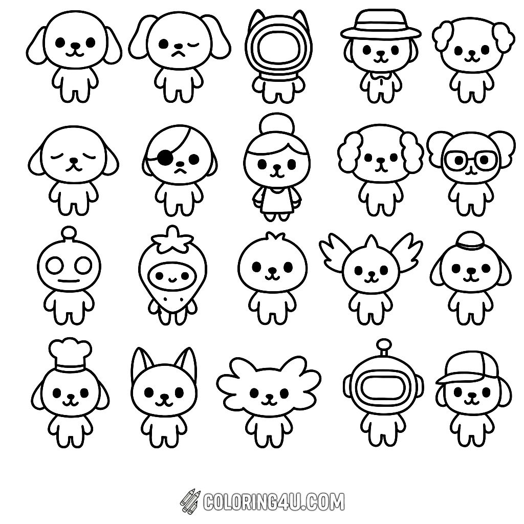 Toca Life World Crumpets Grid Coloring Page
