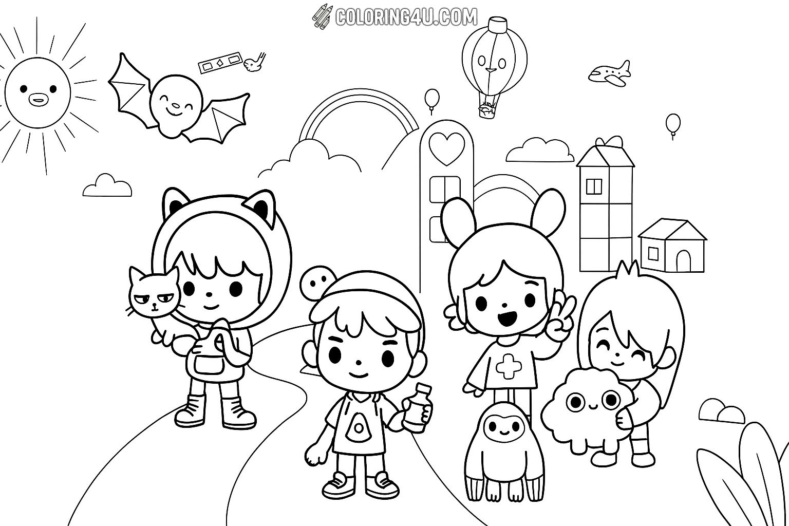 Toca Life World Cute Outdoor Adventure Coloring Page