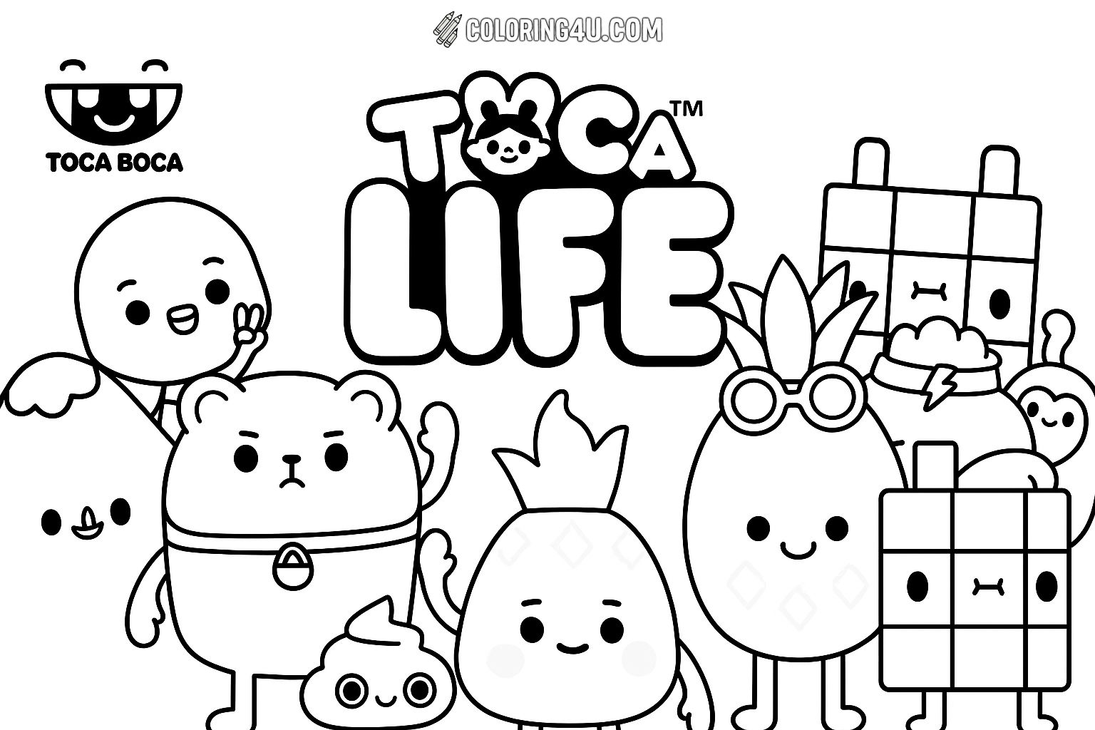 Toca Life World Pets And Characters Coloring Page