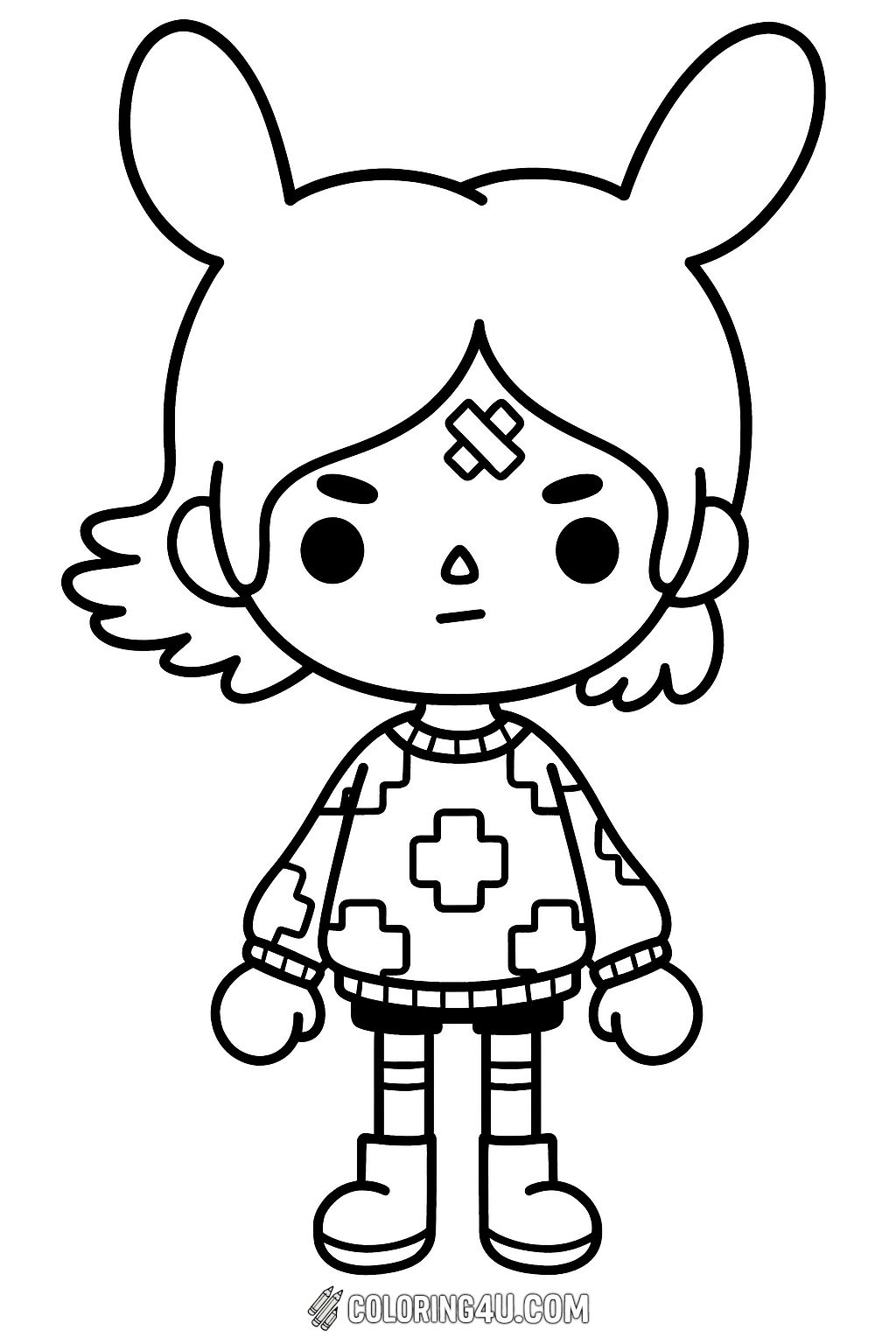 Toca Life World Superhero Crumpet Coloring Page